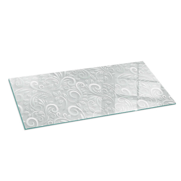 Base de vidro para lareira Padrão de planta elegante