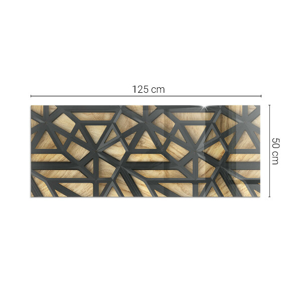 Base de vidro temperado para lareira Geometria com madeira