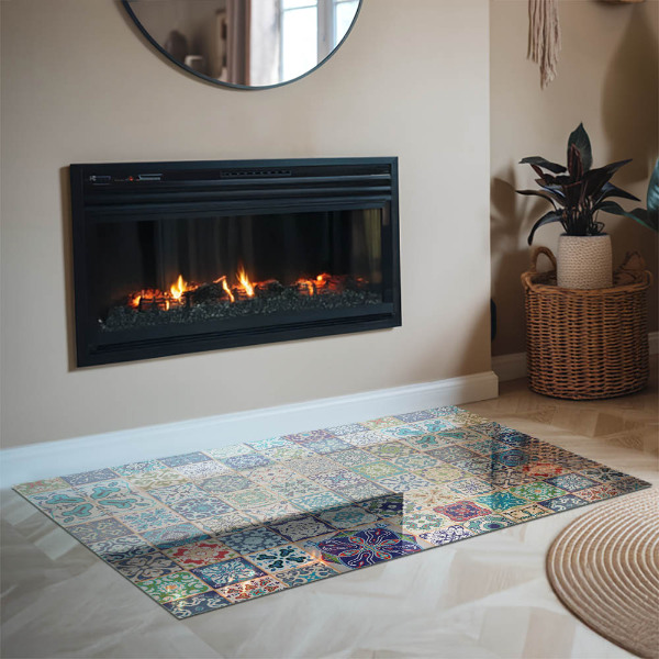 Base de vidro temperado para lareira Padrões de mosaico em azulejos