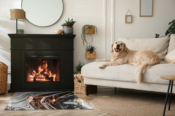 Base de vidro temperado para lareira Ondas e linhas abstratas