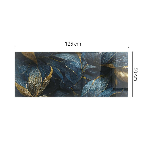 Base de vidro temperado para lareira Folhas elegantes em textura
