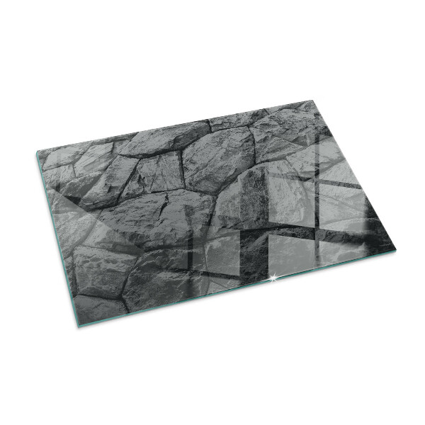 Base de vidro para lareira Padrão de pedra natural