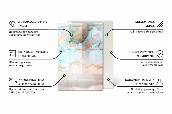 Base de vidro temperado para lareira Mármore elegante com veios