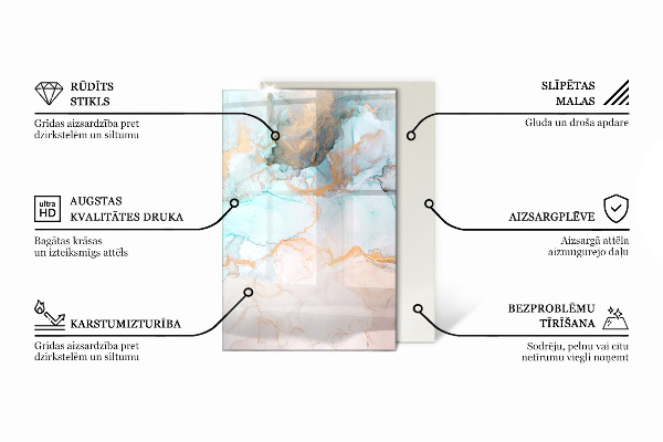 Base de vidro temperado para lareira Mármore elegante com veios