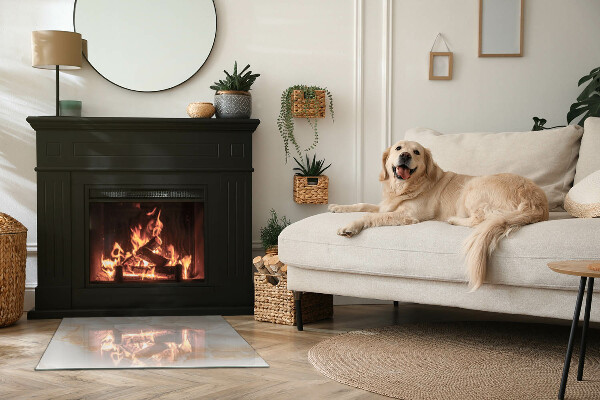 Base de vidro para lareira Padrão de pedra natural