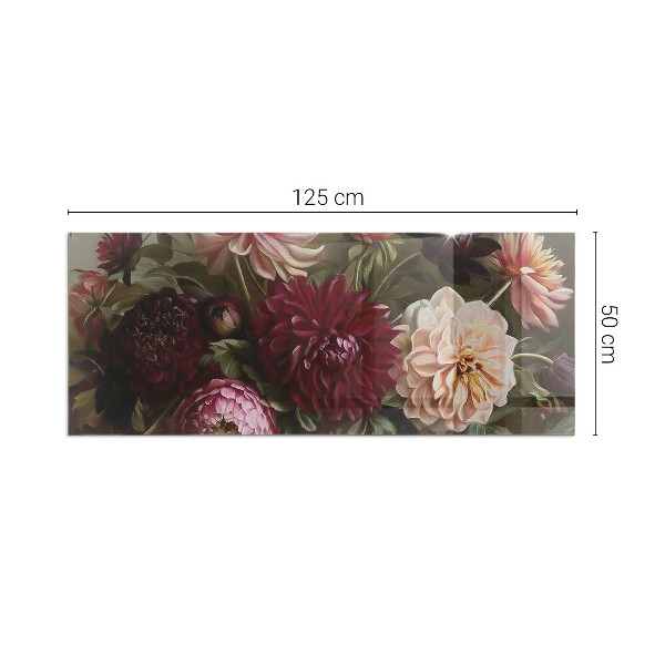 Base de vidro para lareira Buquê de flores em detalhe