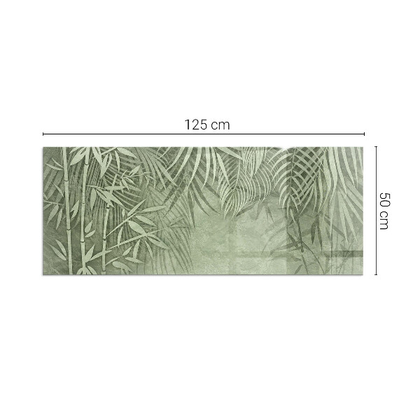 Base de vidro para lareira Folhas tropicais ao fundo
