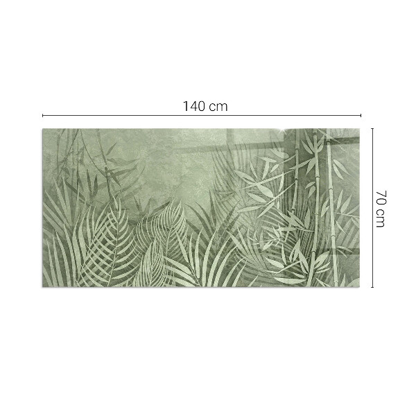 Base de vidro para lareira Folhas tropicais ao fundo