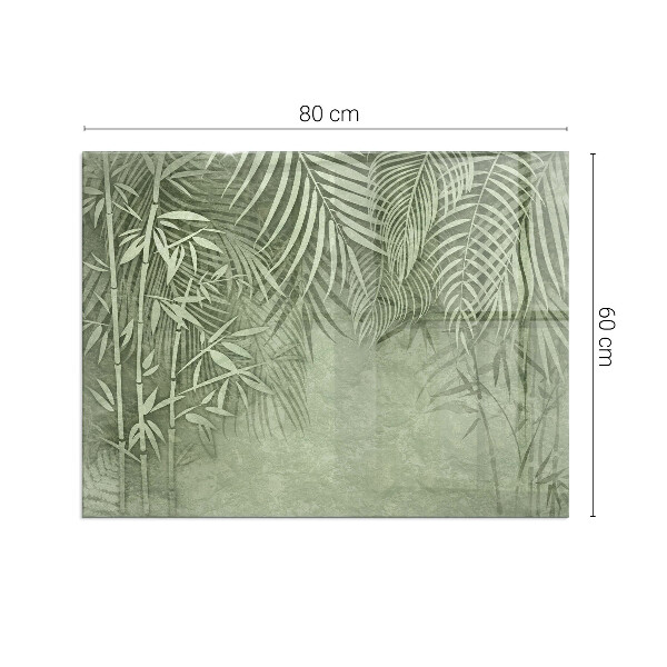Base de vidro para lareira Folhas tropicais ao fundo