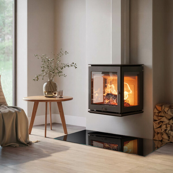 Base de vidro para lareira Cor preta