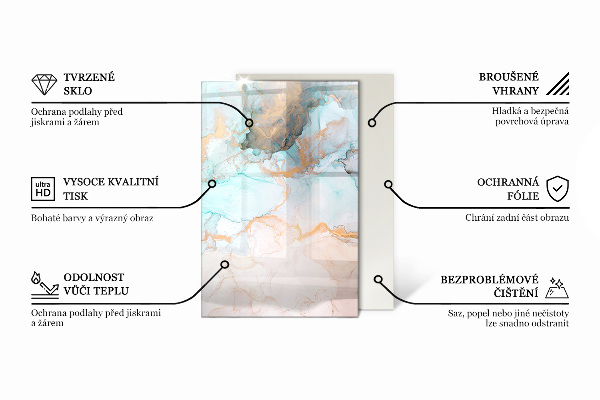 Base de vidro para lareira Cor preta