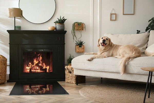 Base de vidro para lareira Cor preta