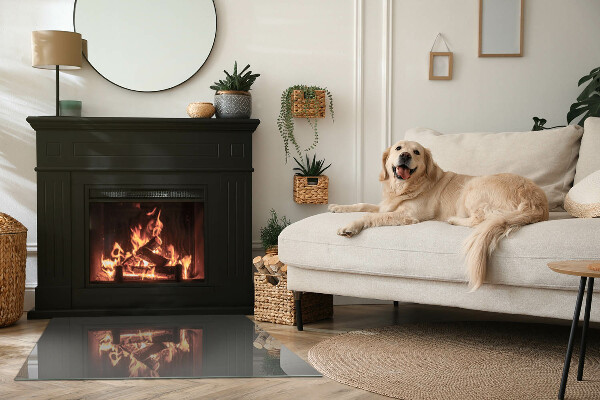 Base de vidro para lareira Cor Castanho-acinzentado