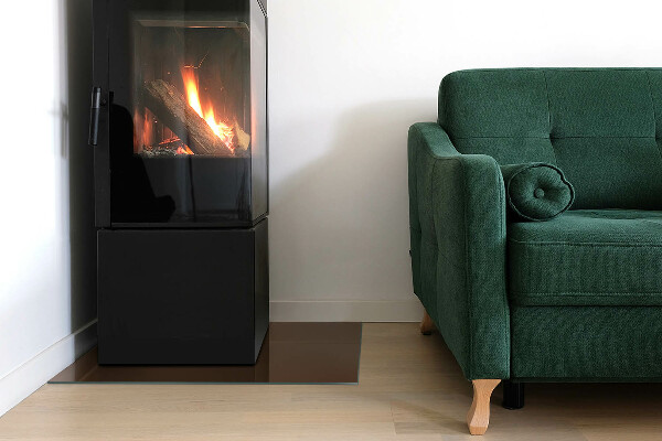 Base de vidro temperado para lareira Cor marrom