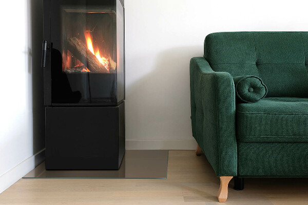 Base de vidro para lareira Cor marrom