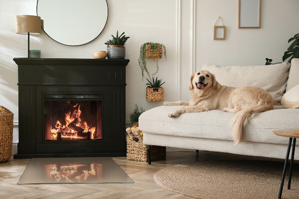 Base de vidro para lareira Cor marrom