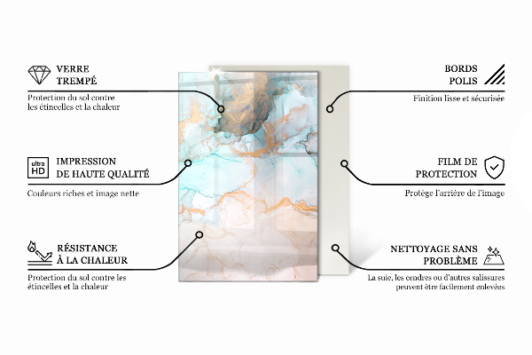 Base de vidro temperado para lareira Cor Roxo Claro