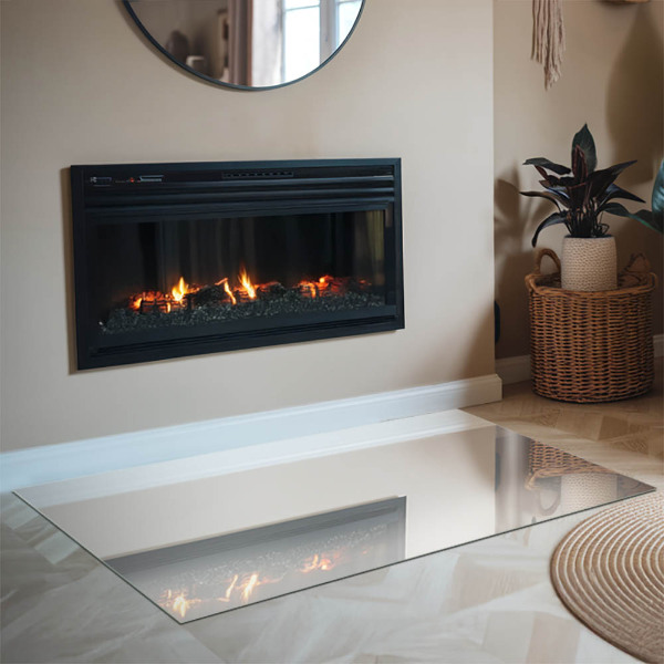 Base de vidro para lareira Cor marfim