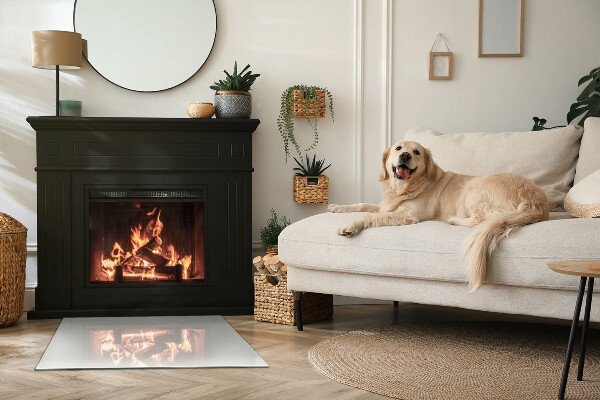 Base de vidro para lareira Cor marfim