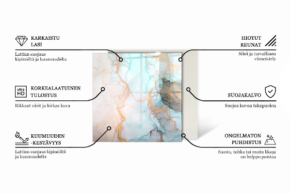 Base de vidro para proteção do piso Ondas de linhas delicadas