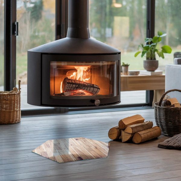 Base de vidro para proteção do piso Prancha de madeira no layout