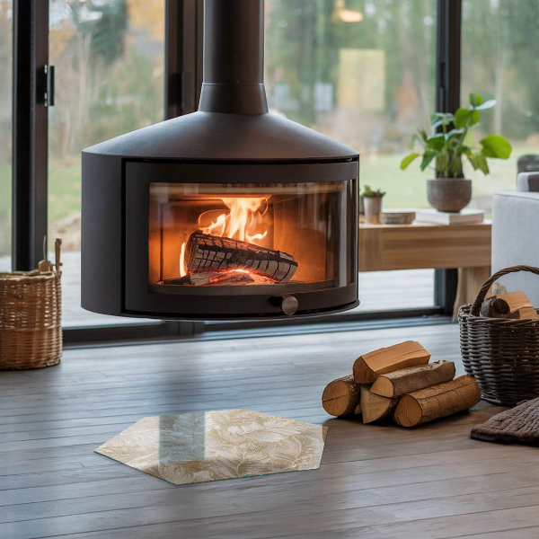 Base de vidro para proteção do piso Folhas em padrões sutis