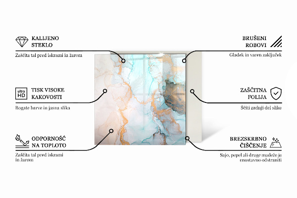 Base de vidro para proteção do piso Padrão fluido abstrato