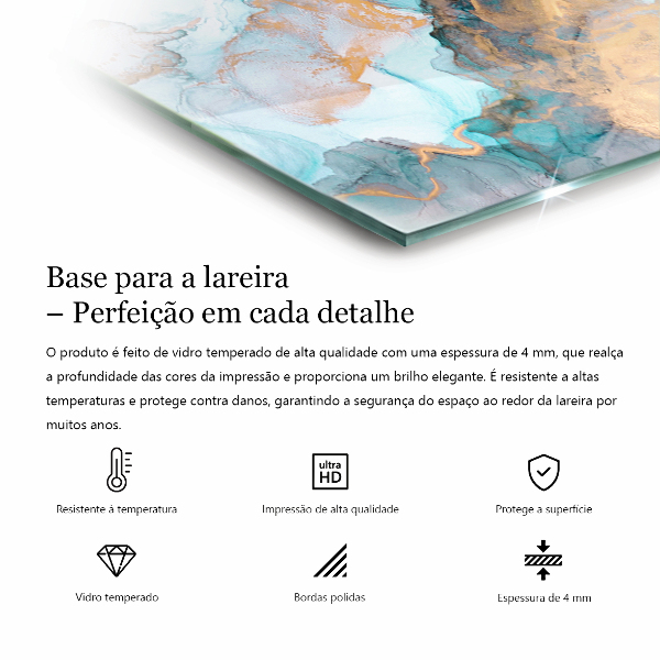 Base de vidro para proteção do piso Folhas tropicais ao fundo