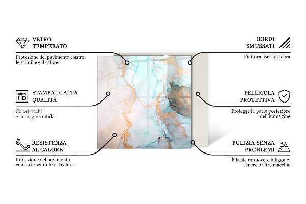 Base de vidro para proteção do piso Cor Azul escuro