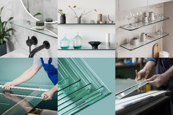 Estante para casa de banho de vidro 60x13 cm