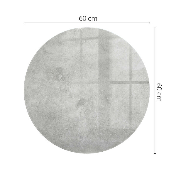 Tampo de vidro redondo com impressão Betão com fissuras