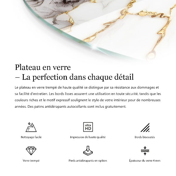 Tampo de vidro com impressão Ornamentos em estilo mosaico