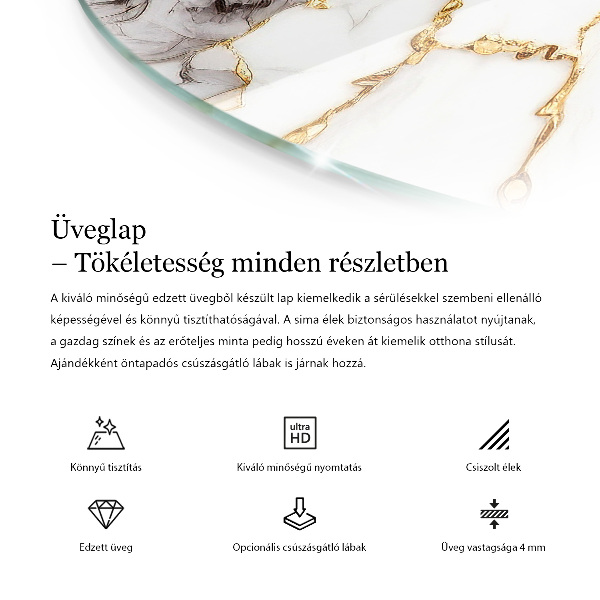 Tampo de vidro com impressão Ornamentos em estilo mosaico