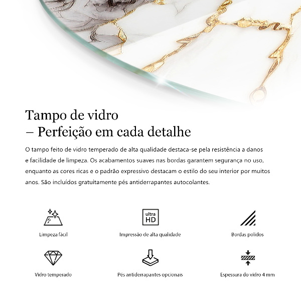 Tampo de vidro com impressão Ornamentos em estilo mosaico