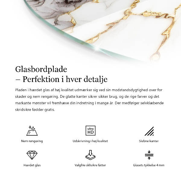 Tampo de vidro com impressão Ornamentos em estilo mosaico