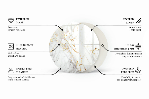 Tampo de vidro redondo Estrutura natural em madeira