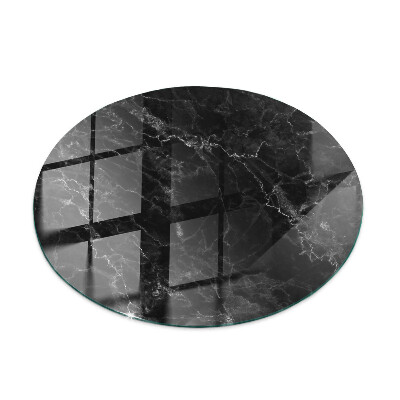 Tampo de vidro redondo com impressão Padrão em mármore veado