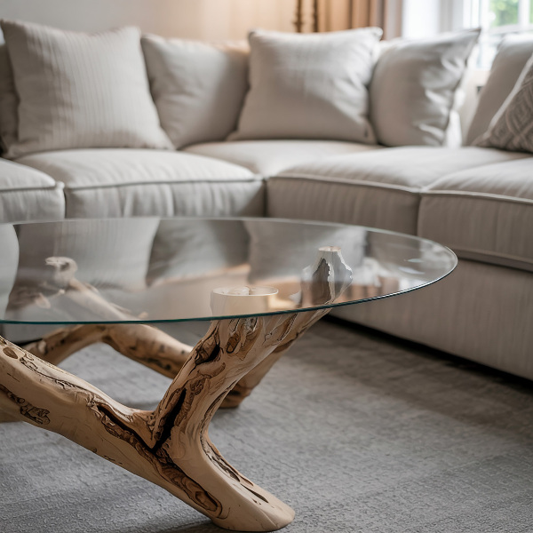 Tampo de vidro redondo transparente