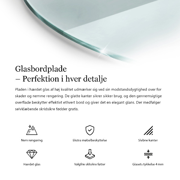 Tampo de vidro redondo transparente