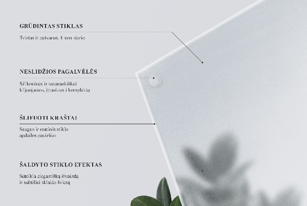 Tampo de vidro translúcido para mesa retangular