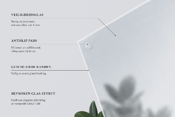 Tampo de vidro translúcido para mesa retangular