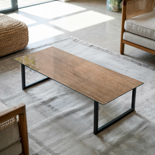 Tampo de vidro decorativo com impressão Motivo elegante em madeira