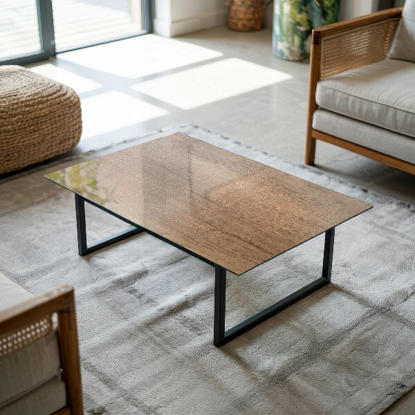 Tampo de vidro decorativo com impressão Motivo elegante em madeira