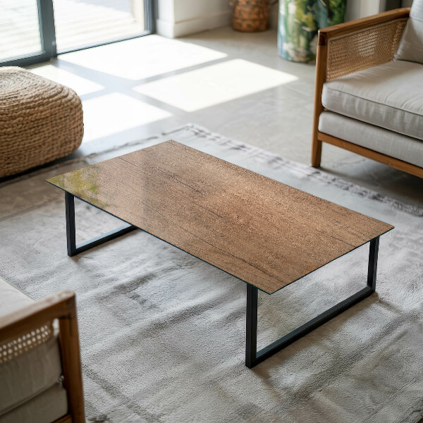 Tampo de vidro decorativo com impressão Motivo elegante em madeira