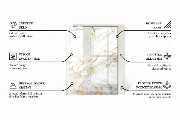 Tampo de vidro decorativo com impressão Ornamentos em estilo mosaico