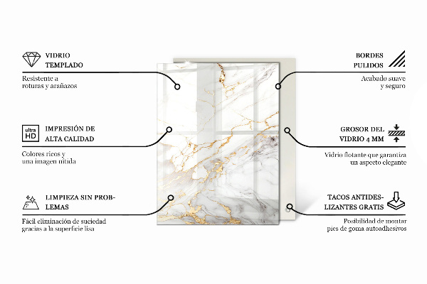 Tampo de vidro decorativo com impressão Ornamentos em estilo mosaico