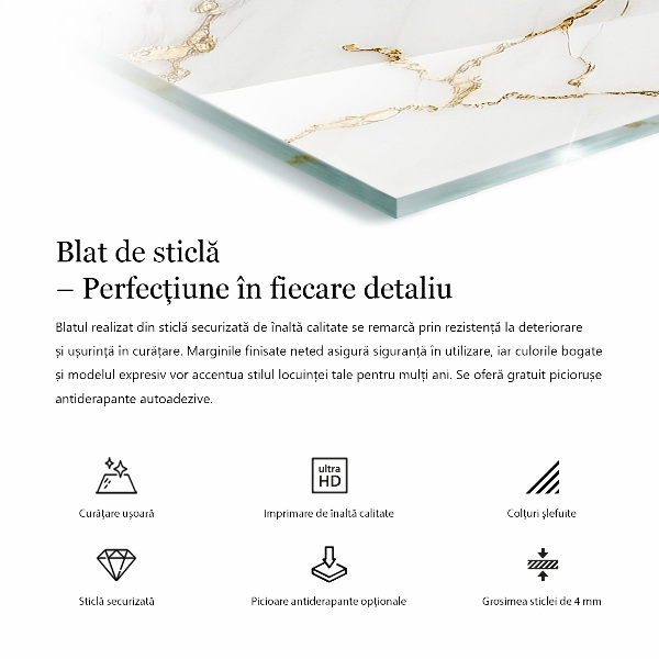 Tampo de vidro decorativo com impressão Ornamentos em estilo mosaico