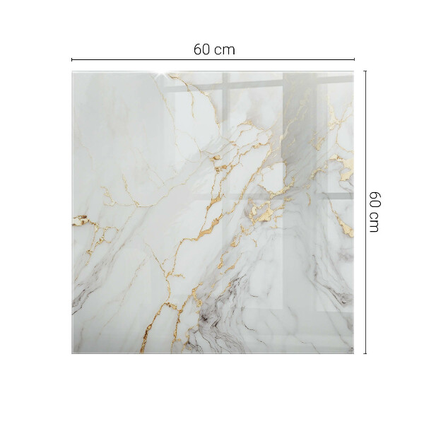 Tampo de vidro retangular com impressão Padrão em mármore elegante