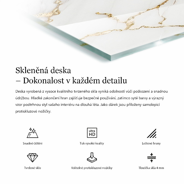 Tampo de vidro decorativo com impressão Padrão natural em madeira e resina