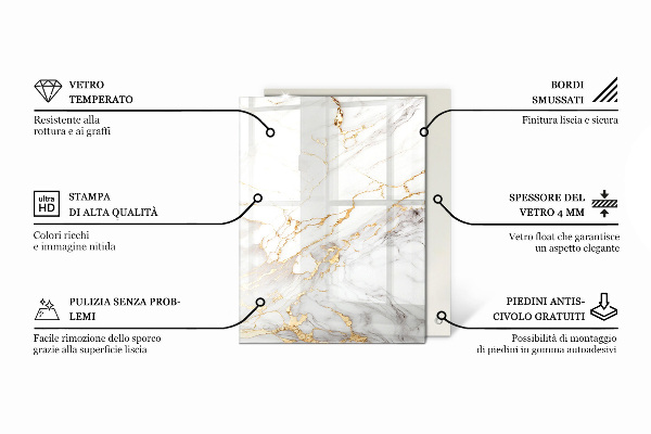 Tampo de vidro decorativo com impressão Padrão natural em madeira e resina
